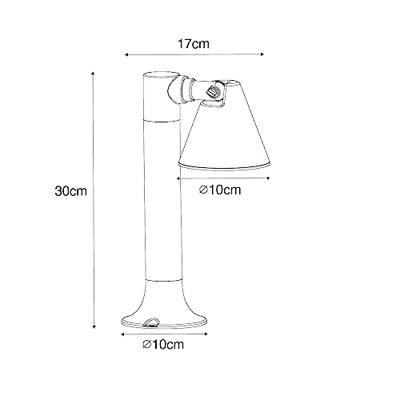 QAZQA Modern buiten paaltje roestbruin 30 cm IP44 verstelbaar - Ciara