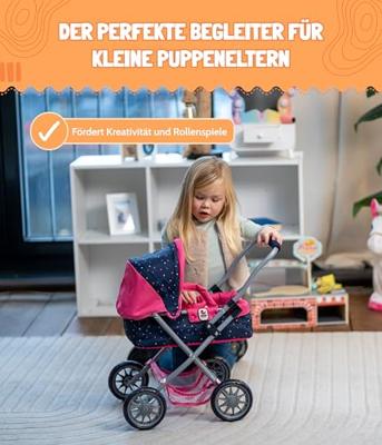 Kleine Poppenwagen Smarty - Confetti Pink