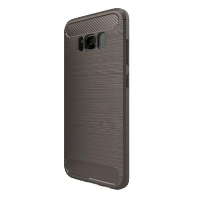 Samsung Galaxy S8 Plus Geborsteld koolstofvezel structuur schokbestendig TPU back cover Hoesje (grijs) Samsung Galaxy S8 Plus Geborsteld koolstofvezel structuur schokbestendig TPU back cover Hoesje (grijs)
