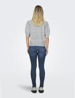 Only Onlrica Life 2/4 Pullover Knt Noos Trui Korte Mouw Light Grey Melange - thumbnail