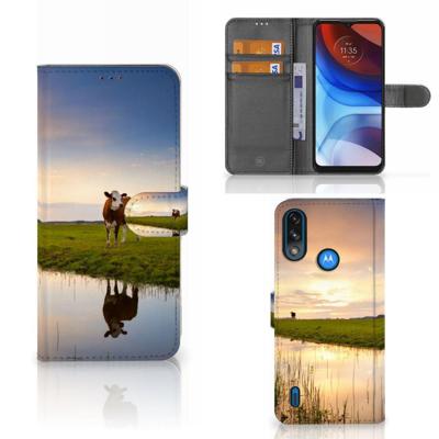 Motorola Moto E7i Power | E7 Power | Telefoonhoesje | Met pasjeshouder | Koe