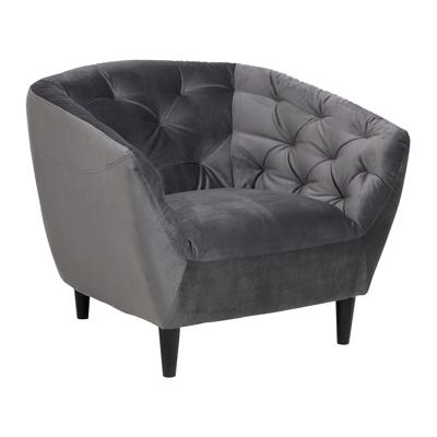 Fauteuil 'Loes' Velvet, kleur donkergrijs