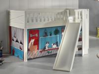 Bed SCOTY met glijbaan 90x200 cm witte pijnboom tent dierenwinkel - thumbnail