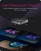 ICY BOX IB-DK408-C41 USB4 dockingstation Geschikt voor merk (dockingstation): Universeel Incl. laadfunctie, Ondersteunt 8K@30 Hz (1x) / 4K@30Hz (2x), USB-C - thumbnail