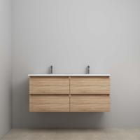 On-Line Onderkast - 120 cm - Voorgemonteerd - Acryl Wastafel - 2 Kraangaten - Eiken - thumbnail