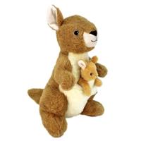 Take Me Home knuffel pluche - kangaroo met baby, 32cm - thumbnail