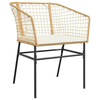 5-delige Tuinset met kussens poly rattan glas bruin