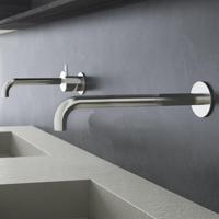 Wastafelkraan Uitloop Hotbath Cobber Rond 30 cm Geborsteld Nikkel - thumbnail