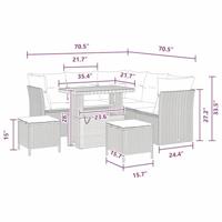 Tuinbankenset 8 pcs Zwart poly rattan - thumbnail