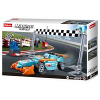 Sluban Racing Car with straight bouwstenen set - thumbnail