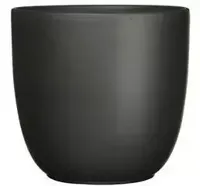 Mica Decorations bloempot Tusca rond 8,5x7,5 cm zwart mat - thumbnail