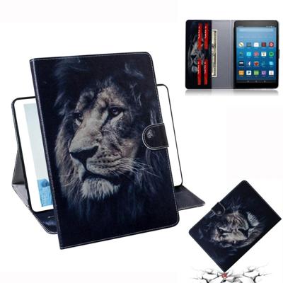 Leeuw patroon horizontale Flip lederen case voor Amazon Kindle Fire HD 8 2015/2016/2017/2018 met houder & Card slot & portemonnee