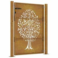 VidaXL Poort 105x155 cm boomontwerp cortenstaal - thumbnail