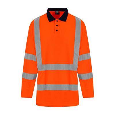 Reflecterende polo lange mouwen oranje - M Reflecterende polo lange mouwen oranje - M