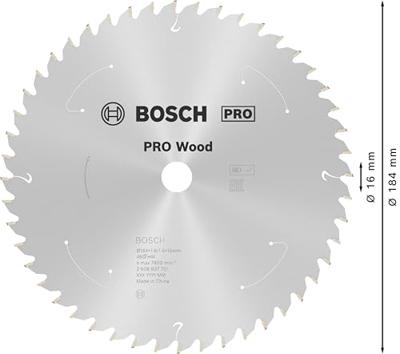 Bosch Accessories Bosch Power Tools 2608837701 Hardmetaal-cirkelzaagblad 184 x 16 mm Aantal tanden: 48 1 stuk(s)