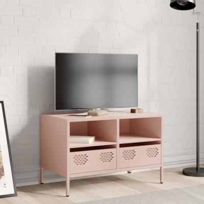 Tv-meubel 68x39x43,5 cm koudgewalst staal roze
