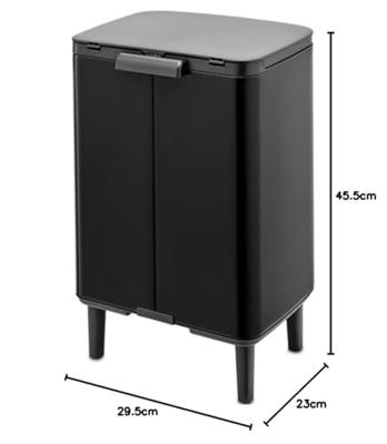 Brabantia Bo hi afvalemmer 12 liter met kunststof binnenemmer matt black