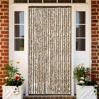 Vliegengordijn 90x220 cm chenille beige en bruin - thumbnail