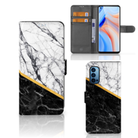 OPPO Reno 4 Pro 5G | Bookcase | Marmer Wit Zwart - Origineel Cadeau Man - thumbnail