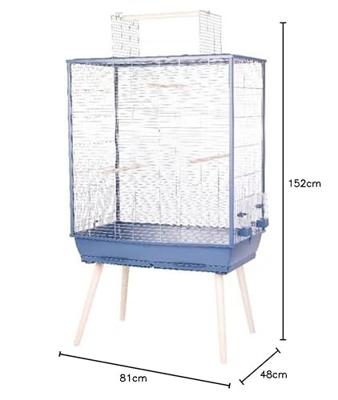 ZOLUX Verhoogde Draadkooi voor Vogels, Neolife - Voor Parkieten, Valkparkieten, Kanaries - 81 x 48 x 152 cm - Neolife - Blauw