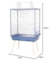 ZOLUX Verhoogde Draadkooi voor Vogels, Neolife - Voor Parkieten, Valkparkieten, Kanaries - 81 x 48 x 152 cm - Neolife - Blauw - thumbnail