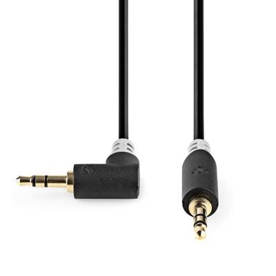 Stereo audiokabel | 3,5 mm male - 3,5 mm male haaks | 1,0 m | Antraciet