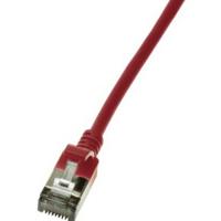 LogiLink CQ9024S RJ45 Netwerkkabel, patchkabel CAT 6A U/FTP 0.50 m Rood Extreem dun, Vlambestendig, Flexibel, Folie afscherming, Halogeenvrij, Snagless, - thumbnail