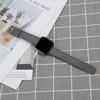 Fitbit Versa 1 / 2 & Lite leren bandje - Grijs - thumbnail