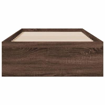 Bedframe met lades bewerkt hout bruin eikenkleurig 75x190 cm