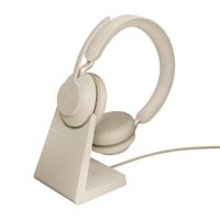 Jabra Evolve2 65 Headset Draadloos Hoofdband Kantoor/callcenter USB Type-C Bluetooth Beige - thumbnail