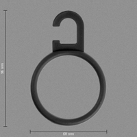 Sjaalhanger zwart rond diameter 60mm 750 - thumbnail