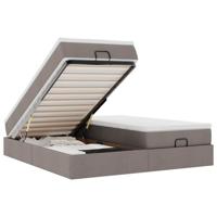 Ottoman bed met matrassen 180x200cm stof taupe - thumbnail