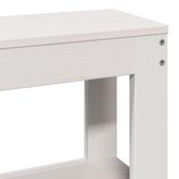 Bedframe met hoofdbord massief grenenhout wit 200x200 cm - thumbnail