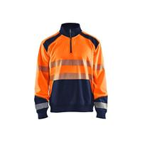 Blåkläder Sweatshirt halve rits High-Vis 35562528 | High-Vis Oranje/Marineblauw | Maat L - 7330509623428 - thumbnail