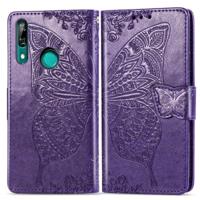 Butterfly Love bloemen reliëf horizontale Flip lederen case voor Huawei P Smart Z met houder & kaartsleuven & portemonnee & Lanyard (donker paars) - thumbnail