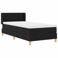 Boxspring bed met matras Zwart en Wit 90 x 200 cm Stof - thumbnail