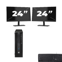HP Z240 Workstation SFF - Intel Core i5-7e Generatie - 8GB RAM - 256GB SSD - Windows 11 + 2x 24 inch Monitor - thumbnail