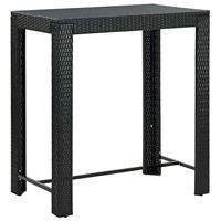 vidaXL Tuinbartafel 100x60,5x110,5 cm poly rattan zwart - thumbnail
