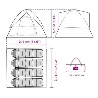 VidaXL Koepeltent 4-persoons waterdicht blauw VidaXL Koepeltent 4-persoons waterdicht blauw