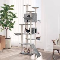 Bussandri Exclusive - Kattenmeubel met sisal krabpalen 191 cm lichtgrijs - thumbnail