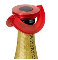 Adhoc champagnestop Gusto 8,2 x 1,7 cm siliconen rood - thumbnail