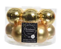 Kerstballen Glas Ø5cm Goud 12st - thumbnail