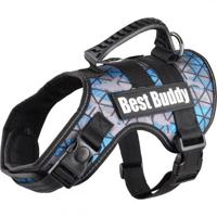 Hondentuig Best Buddy Uranus Blauw M 60 - 80 cm x 38 mm Flamingo Blauw - thumbnail