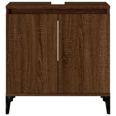 Wastafelkast 58x33x60 cm bewerkt hout bruin eikenkleur