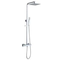 Wiesbaden Twenty eco thermostatische regendoucheset opbouw vierkant chroom - thumbnail