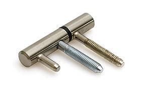 DX - Inboorpaumelle - Ø 14 mm - zwarte nylon ring - voor houten deuren en kozijnen - staal RVS finish