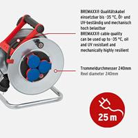 Brennenstuhl Garant S IP44 kabelhaspel 25m AT-N05V3V3-F 3G1,5 zwart - 1198580 - thumbnail