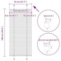 Pliss rolgordijn 55x100 cm stofbreedte 54,4 cm polyester zwart - thumbnail