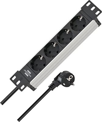 Brennenstuhl Alu-Line 10" stekkerdoos | 4-voudig | voor schakelkasten - 1390007004
