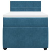 Boxspring met matras fluweel blauw 140x200 cm - thumbnail